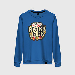 Свитшот хлопковый женский Blackjack, цвет: синий