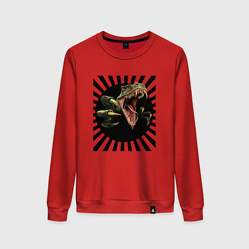 Женский свитшот Динозавры очень злые / Красный – фото 1