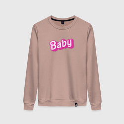 Свитшот хлопковый женский Baby: pink barbie style, цвет: пыльно-розовый