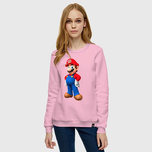 Женский свитшот Марио стоит / Светло-розовый – фото 3