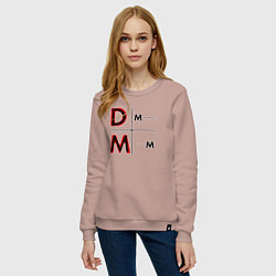 Свитшот хлопковый женский Depeche Mode - Memento Mori Logo, цвет: пыльно-розовый — фото 2