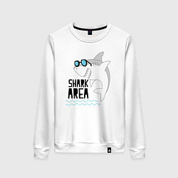 Свитшот хлопковый женский Зона акул, цвет: белый