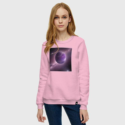Женский свитшот Планета фиолет / Светло-розовый – фото 3