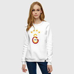 Свитшот хлопковый женский Galatasaray fc sport, цвет: белый — фото 2