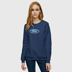 Свитшот хлопковый женский Ford usa auto brend, цвет: тёмно-синий — фото 2