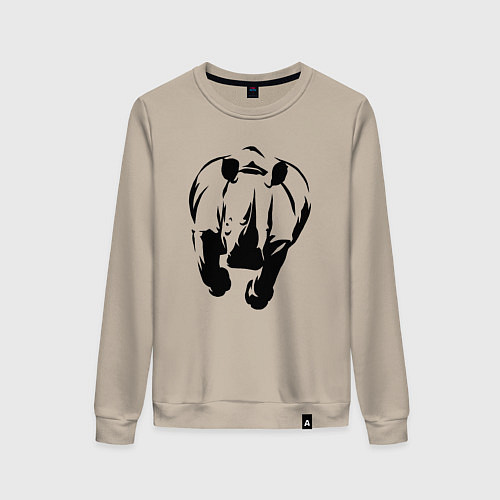 Женский свитшот Носорог атакует / Миндальный – фото 1