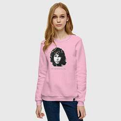 Свитшот хлопковый женский Tribute to Jim Morrison two, цвет: светло-розовый — фото 2