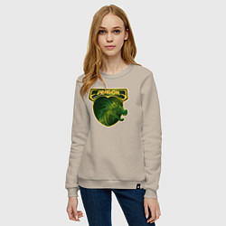 Свитшот хлопковый женский Знак дракон, цвет: миндальный — фото 2