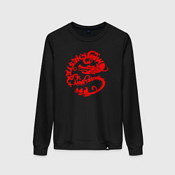Свитшот хлопковый женский Manchester dragon, цвет: черный