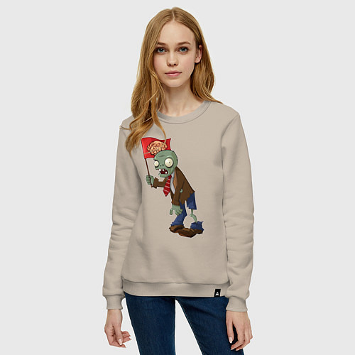 Женский свитшот Зомби с флагом / Миндальный – фото 3