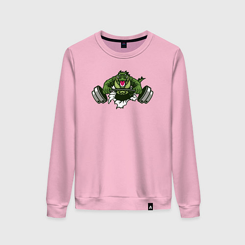 Женский свитшот Crocodile gym / Светло-розовый – фото 1