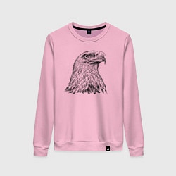 Свитшот хлопковый женский Орёл в профиль, цвет: светло-розовый