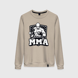 Свитшот хлопковый женский Mixed martial arts, цвет: миндальный