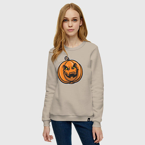 Женский свитшот Pumpkin Halloween / Миндальный – фото 3