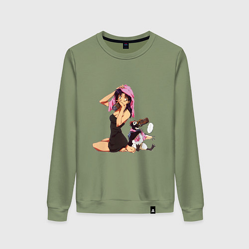 Женский свитшот Мисато и Пен-Пен / Авокадо – фото 1