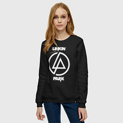 Свитшот хлопковый женский Linkin Park logo, цвет: черный — фото 2