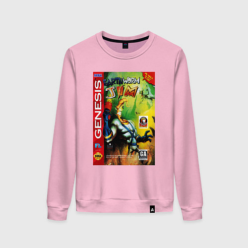 Женский свитшот Earth worm jim cover / Светло-розовый – фото 1