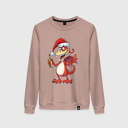 Женский свитшот Новогодний дракон с шампанским