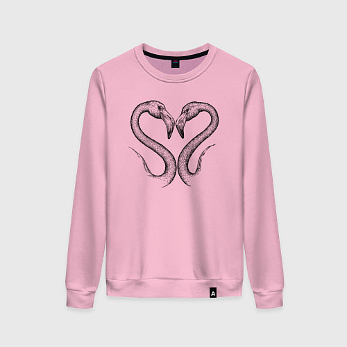 Женский свитшот Фламинго сердечко / Светло-розовый – фото 1