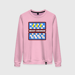 Свитшот хлопковый женский Merry chessmas, цвет: светло-розовый