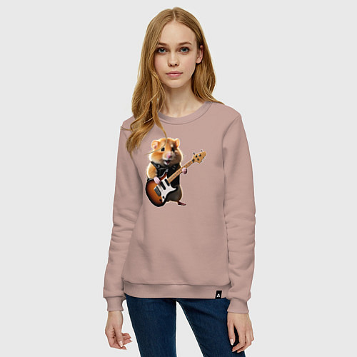 Женский свитшот Хомяк-певец / Пыльно-розовый – фото 3