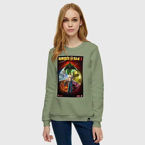 Женский свитшот Serious Sam 2 - all bosses / Авокадо – фото 3