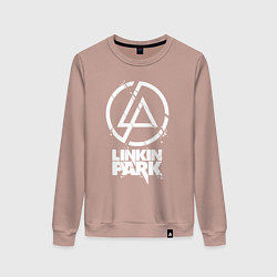 Свитшот хлопковый женский Linkin Park - white, цвет: пыльно-розовый