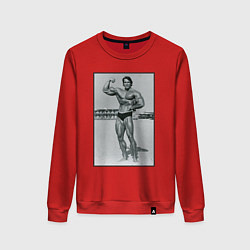 Свитшот хлопковый женский Mister Schwarzenegger, цвет: красный