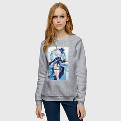 Свитшот хлопковый женский Фурина - Геншин импакт, цвет: меланж — фото 2