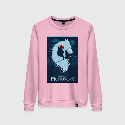 Женский свитшот Мононоке волчица / Светло-розовый – фото 1