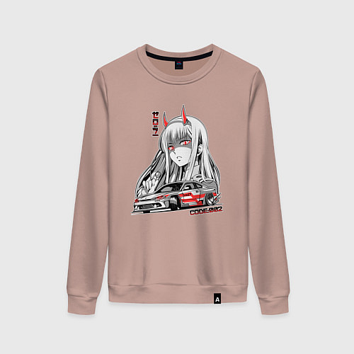 Женский свитшот Nissan Silvia S15 Drift Zero Two / Пыльно-розовый – фото 1