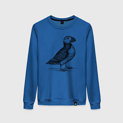 Свитшот хлопковый женский Тупик сбоку, цвет: синий