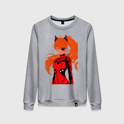 Свитшот хлопковый женский Asuka Langley is Dead Serious, цвет: меланж