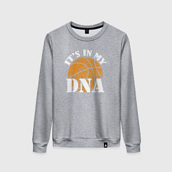 Свитшот хлопковый женский ДНК баскетбола, цвет: меланж