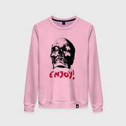 Свитшот хлопковый женский Depeche Mode - Enjoy skull, цвет: светло-розовый