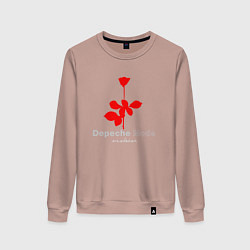 Свитшот хлопковый женский Depeche Mode - Violator rose logo, цвет: пыльно-розовый