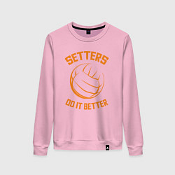 Свитшот хлопковый женский Setters do it better, цвет: светло-розовый