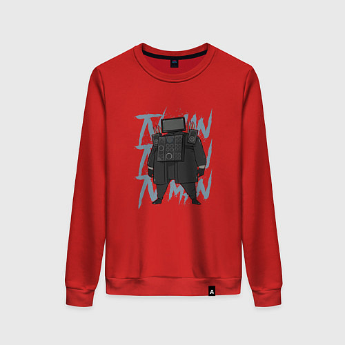 Женский свитшот Упитанный ТВ Мен / Красный – фото 1