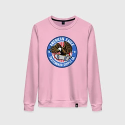 Свитшот хлопковый женский USA skate eagle, цвет: светло-розовый