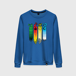 Свитшот хлопковый женский Аватар стихии, цвет: синий