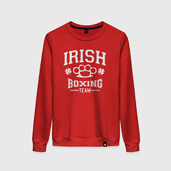 Свитшот хлопковый женский Ирландский бокс, цвет: красный