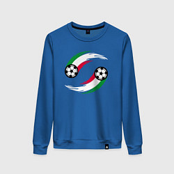 Свитшот хлопковый женский Итальянские мячи, цвет: синий