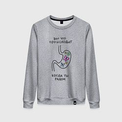 Свитшот хлопковый женский Бабочки в животе, цвет: меланж