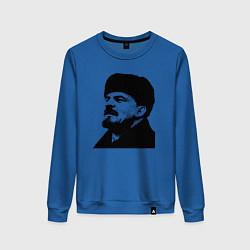 Свитшот хлопковый женский Ленин в шапке, цвет: синий