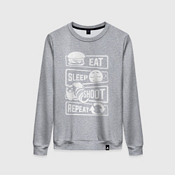 Свитшот хлопковый женский Еда сон фото, цвет: меланж