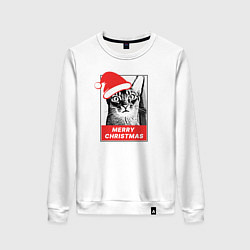 Свитшот хлопковый женский Счастливого абиссинского Рождества, цвет: белый