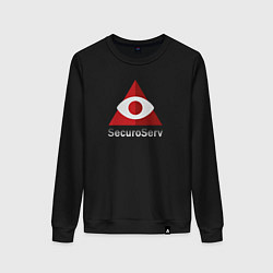 Свитшот хлопковый женский SecuroServ - private security organization, цвет: черный