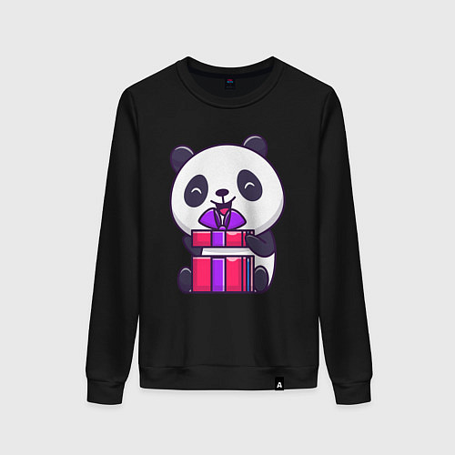 Женский свитшот Панда с подарком / Черный – фото 1
