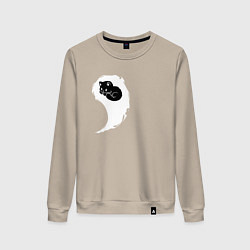 Женский свитшот Инь ян белый парная