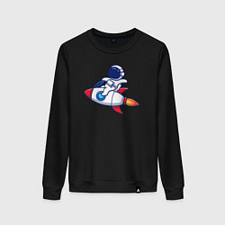 Женский свитшот Космонавт верхом на ракете